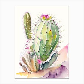 Prickly Pear Cactus Storybook Watercolours 2 Canvas Print
