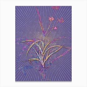 Geometric Spiderwort Mosaic Botanical Art on Veri Peri n.0194 Canvas Print
