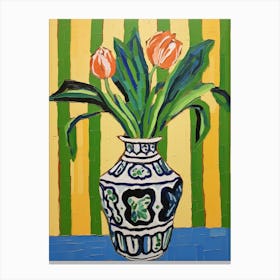 Flowers In A Vase Still Life Painting Tulips 18 Canvas Print
