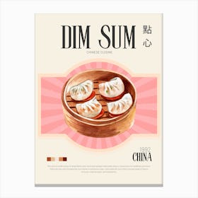 Retro Dim Sum Canvas Print