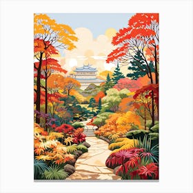 Atlanta Botanical Garden, Usa In Autumn Fall Illustration 0 Canvas Print