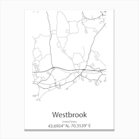 Westbrook,United States Minimalist Map Lienzo