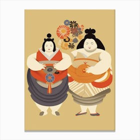Sumo Wrestlers Japanese 10 Canvas Print