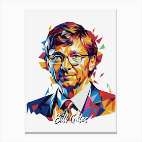 Bill Gates 2 Portrait WPAP Pop Art Canvas Print