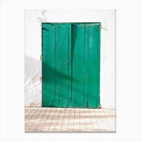 Green Door // Ibiza Travel Photography 1 Canvas Print