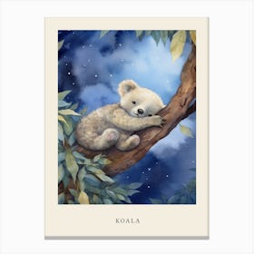 Baby Koala 2 Sleeping In The Clouds Nursery Poster Canvas Print