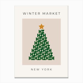 Winter Market | 05 - Festive Christmas Tree Canvas Print