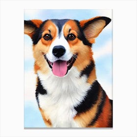 Pembroke Welsh Corgi 3 Watercolour dog Canvas Print