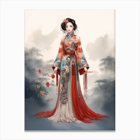 Traditional Chinese Clothing Illustration 1 Canvas Print