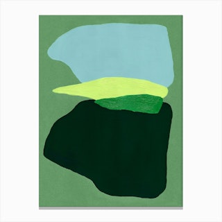 Green Colourfield Abstract Canvas Print