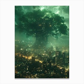 Whimsical Tree In The City 9 Canvas Print