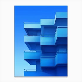 Abstract Blue Building Canvas Print