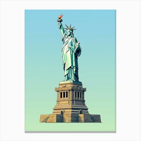 Statue Of Liberty Pixel Art 3 Canvas Print