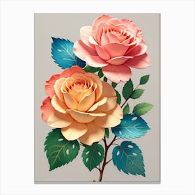 3d Roses Canvas Print