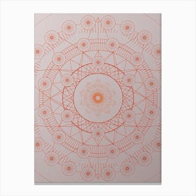 Geometric Abstract Glyph Circle Array in Tomato Red n.0090 Canvas Print