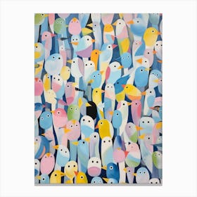 Cute Colourful Bird Pattern Canvas Print