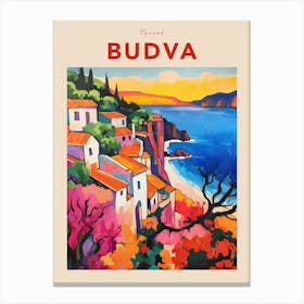 Budva Montenegro 2 Fauvist Travel Poster Canvas Print