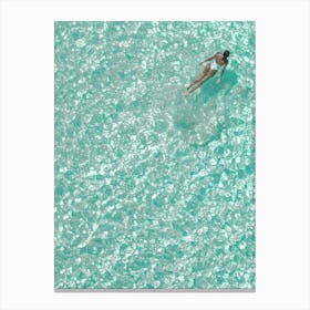 Girl In Turquoise Water - Tropical Photo Canvas Print