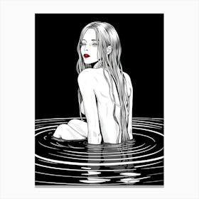 Sexy Woman In Water Canvas Print