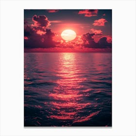 Sunset Over The Ocean 5 Canvas Print