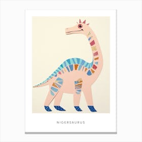 Nursery Dinosaur Art Nigersaurus 3 Poster Canvas Print