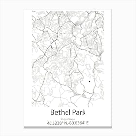 Bethel,United States Minimalist Map Canvas Print