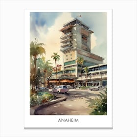 Anaheim Watercolor 1 Travel Poster Canvas Print