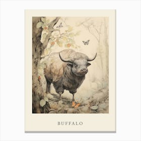 Beatrix Potter Inspired  Animal Watercolour Buffalo 2 Canvas Print