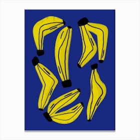 Bananas Blue Canvas Print