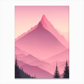 Misty Mountains Vertical Background In Pink Tone 67 Canvas Print