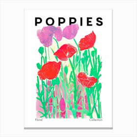 Poppies Botanical Flower Market Canvas Print