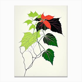 Pacific Poison Ivy Minimal Line Drawing 2 Canvas Print