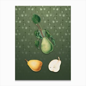 Vintage Winter Citron Botanical on Lunar Green Pattern n.2285 Canvas Print