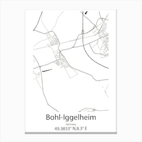 Bohl Iggelheim,Germany Minimalist Map Canvas Print