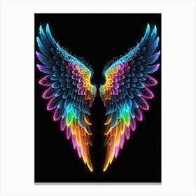 Neon Angel Wings 13 Canvas Print