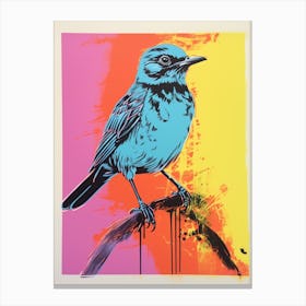 Andy Warhol Style Bird Mockingbird 4 Canvas Print