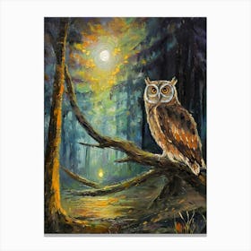 Owl In The Forest 2 Canvas Print