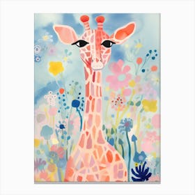 Playful Illustration Of Giraffe For Kids Room 3 Canvas Print