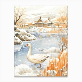 Winter Bird Painting Goose 2 Canvas Print