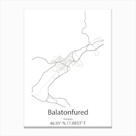 Balatonfured,Hungary Minimalist Map Canvas Print