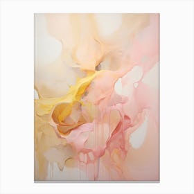 Pink And Yellow, Abstract Raw Painting 0 Canvas Print