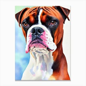 Boxer 2 Watercolour dog Canvas Print