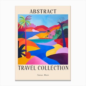 Abstract Travel Collection Poster Cancun Mexico 3 Canvas Print