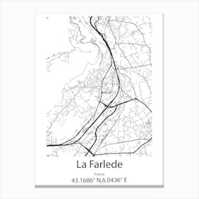 La Farlede,France Minimalist Map Canvas Print