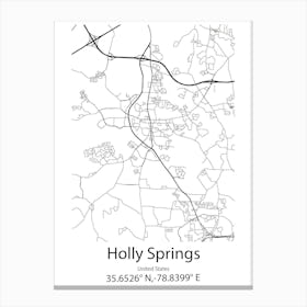 Holly Springs,United States Minimalist Map Canvas Print