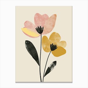 Hobart Flower Market Boho Minimalist Style 1 Canvas Print