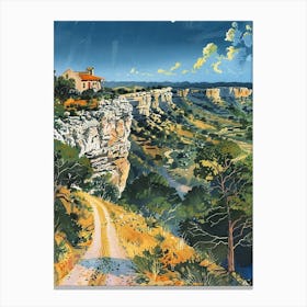 Storybook Illustration Mount Bonnell Austin Texas 3 Canvas Print