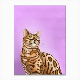 Whiskered Wisdom - Bengal Cat Portrait Canvas Print