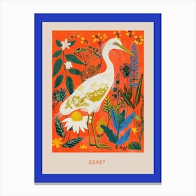 Spring Birds Poster Egret 2 Canvas Print