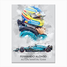 Fernando Alonso Aston Martin 1 Canvas Print